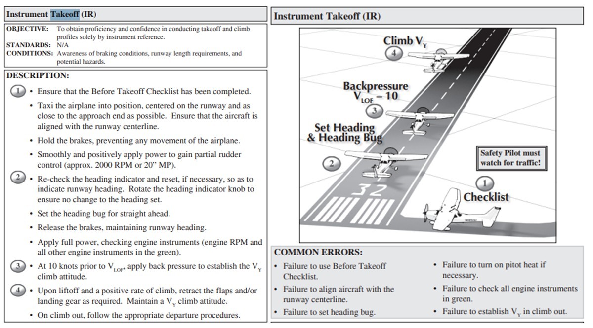 instrument takeoff
